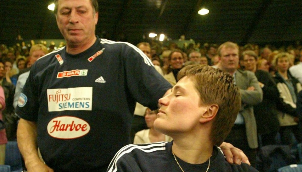 Her ses Anja Andersen sammen med sin far, afdøde Keld Andersen.