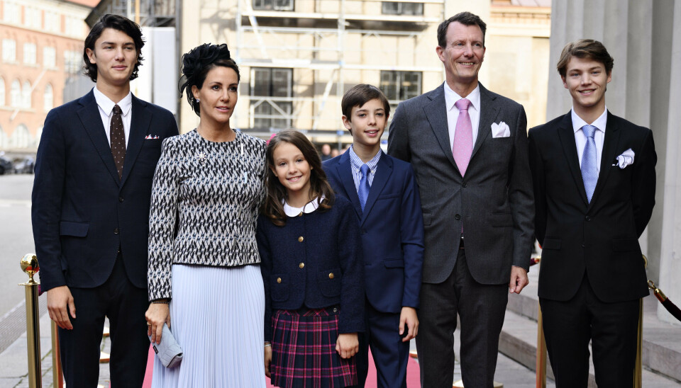 Prins Joachim har sammen med grevinde Alexandra sønnerne grev Nikolai og grev Felix. I 2008 blev han gift med prinsesse Marie, som han har fået grev Henrik og komtesse Athena med. (Arkivfoto).