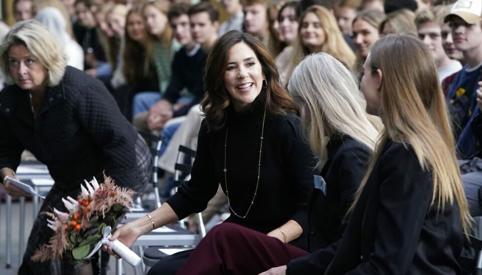 Kronprinsesse Mary ved FN's Internationale Pigedag på Nærum Gymnasium.