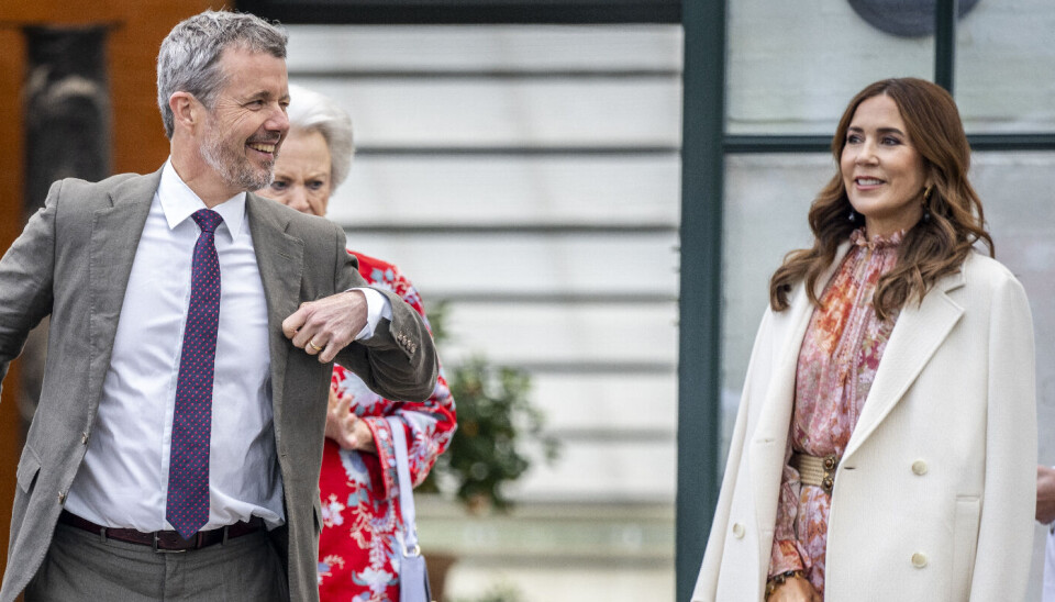 Det kongelige trekløver kong Frederik, dronning Mary og prinsesse Benedikte ved torsdagens festligheder på Fredensborg Slot.
