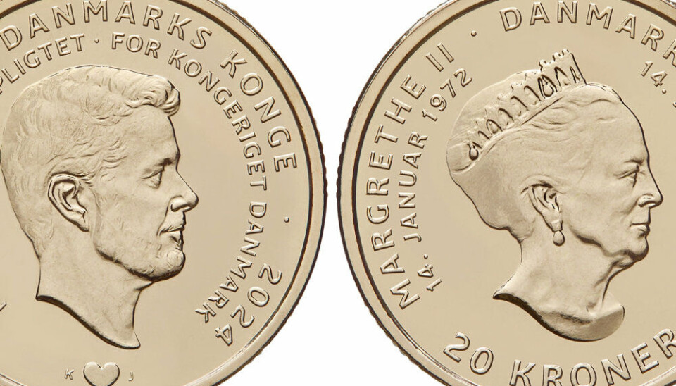 Der er tradition for, at Nationalbanken udgiver erindringsmønter ved særlige begivenheder i kongehuset. Tirsdag har Nationalbanken offentliggjort det endelige design af den tronskiftemønt, der sendes i cirkulation i anledning af skiftet fra dronning Margrethe til kong Frederik.