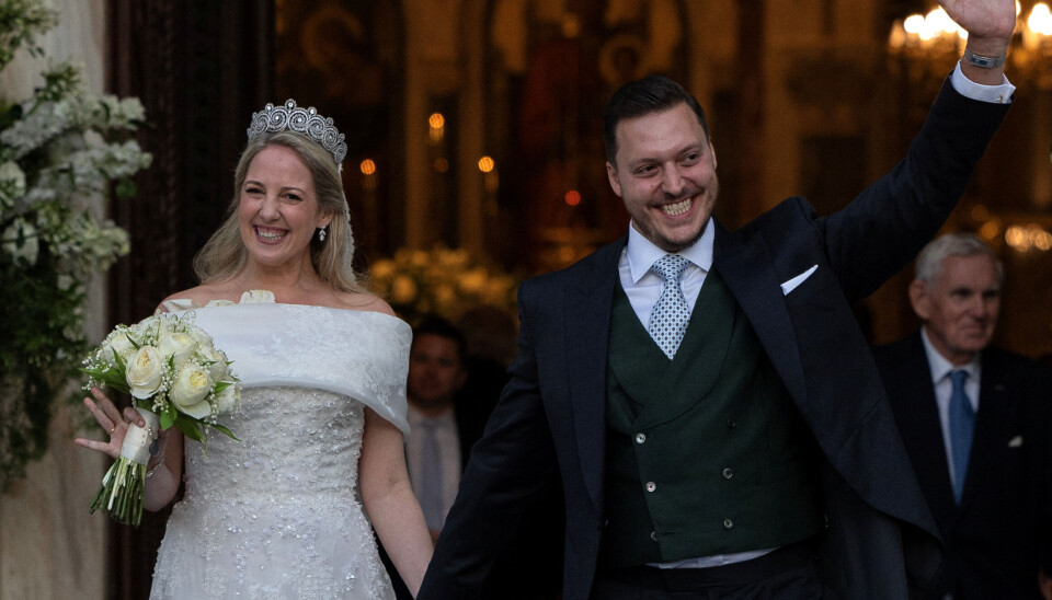 Det nygifte par prinsesse Theodora og Matthew Kumar