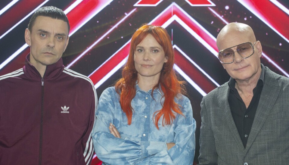 X Factor-dommere Kvamm, Oh Land og Blachman. Den første skiftes ud og de to andre vides ikke om fortsætter.