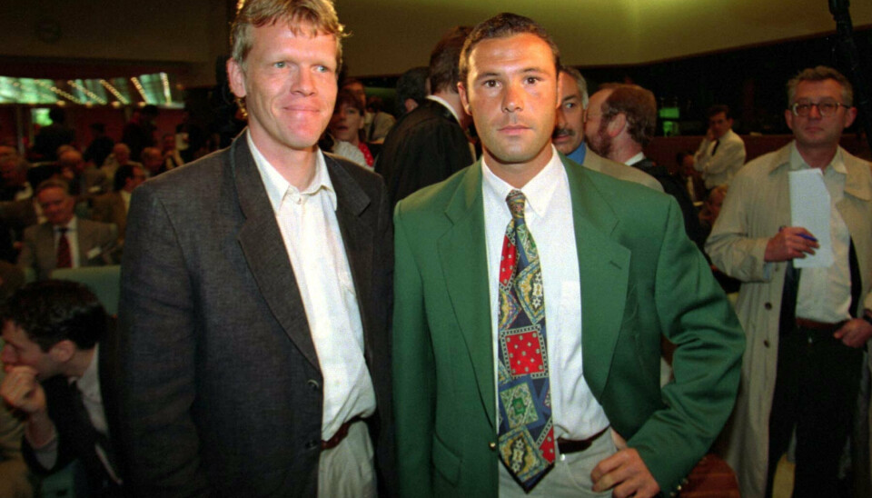 Jean-Marc Bosman (th.), der tog kampen imod systemet og stod fader til Bosman-dommen, ses her med Mads Øland, der i en årrække var direktør i Spillerforeningen.