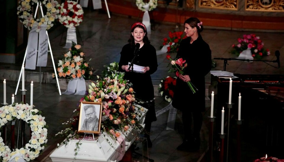 Maud Angelica Behn taler ved sin fars begravelse i Oslo domkirke den 3. januar 2020.