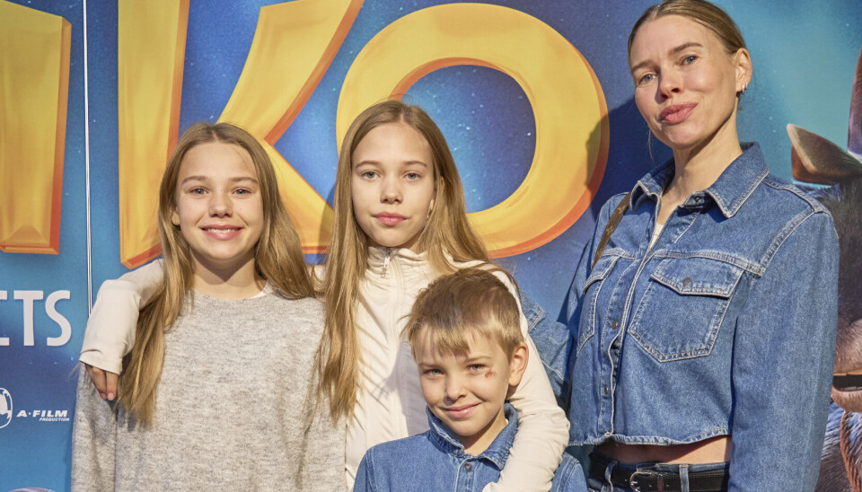 Gunnvør Virgarsdóttir med børnene Sigga,15 Hanna, 12 og Hugo otte år