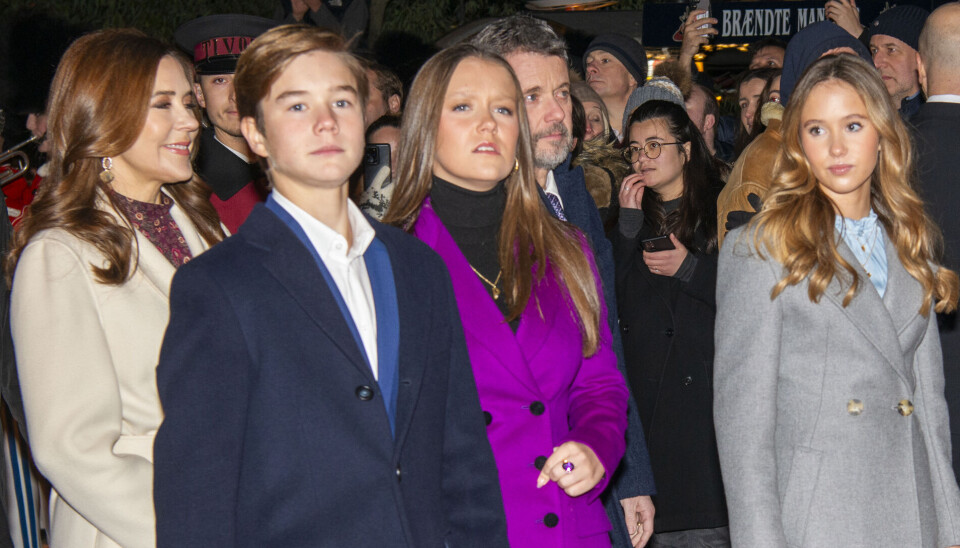 Dronning Mary, Prins Vincent, Prinsesse Isabella, Kong Frederik og Prinsesse Josephine