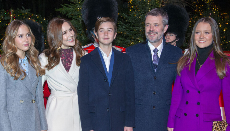 Dronning Mary, Prins Vincent, Prinsesse Isabella, Kong Frederik og Prinsesse Josephine