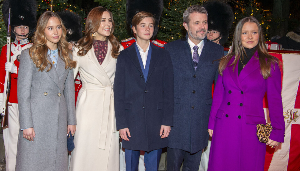 Dronning Mary, Prins Vincent, Prinsesse Isabella, Kong Frederik og Prinsesse Josephine