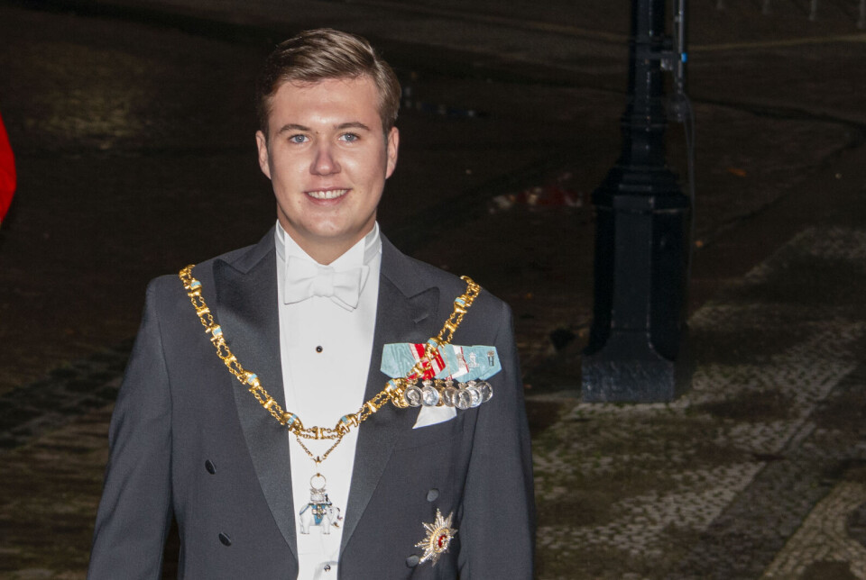 Kronprins Christian ankommer til nytårstaffel