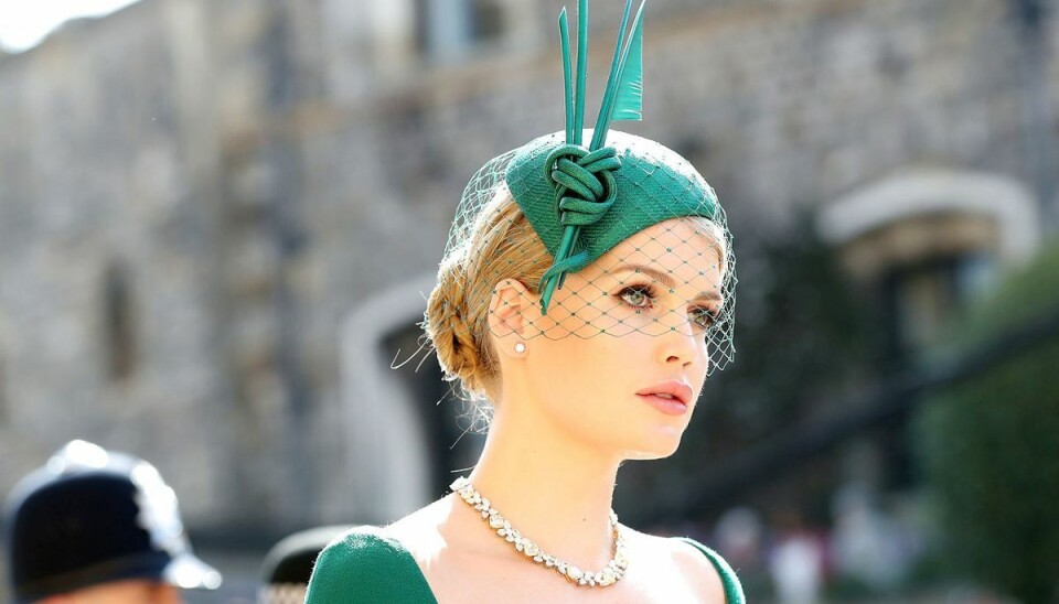 Lady Kitty Spencer ses her ankomme til Harry og Meghans bryllup den 19. maj 2018. Nu er hun selv blevet gift. Foto: Scanpix/Gareth Fuller/Pool via REUTERS