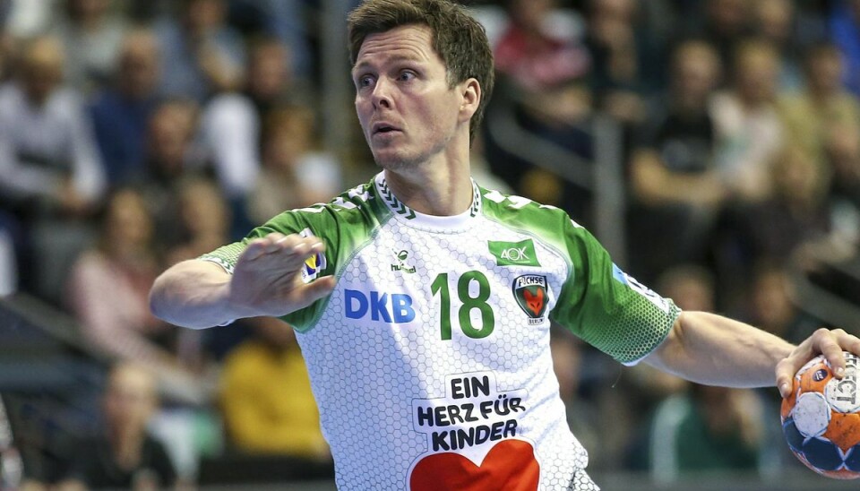 Hans Lindberg i gang med sin hofdisciplin - straffekast. Han har spillet for tyske Füchse Berlin siden 2016. Hans Lindberg i gang med sin hofdisciplin - straffekast. Han har spillet for tyske Füchse Berlin siden 2016.