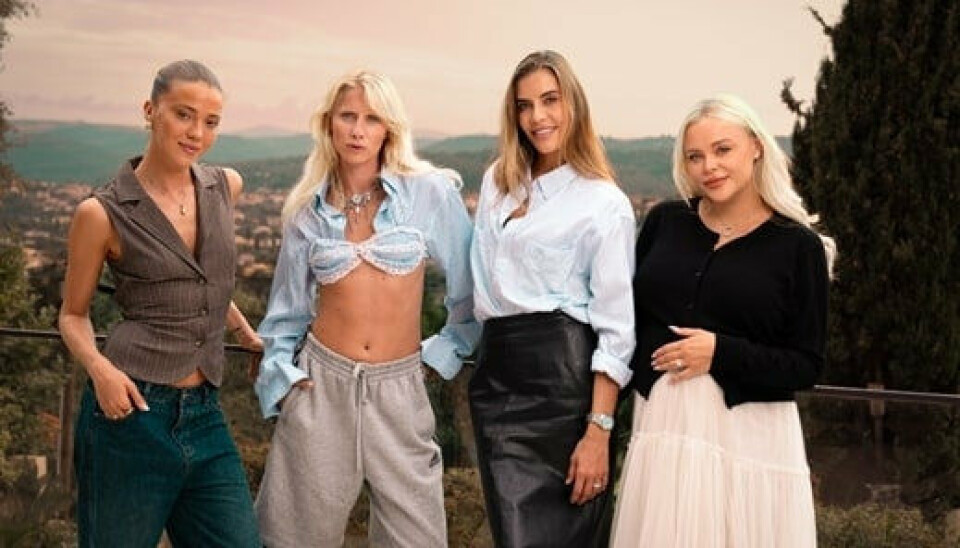 Didde-Mie Lykke, Laura Tønder, Philine Pi Roepstorff og Elvira Pitzner udgør castet i den første sæson i den danske udgave af Girls of-realityserien, som tidligere har været vist i Norge med norske kendisser. (PR-foto).