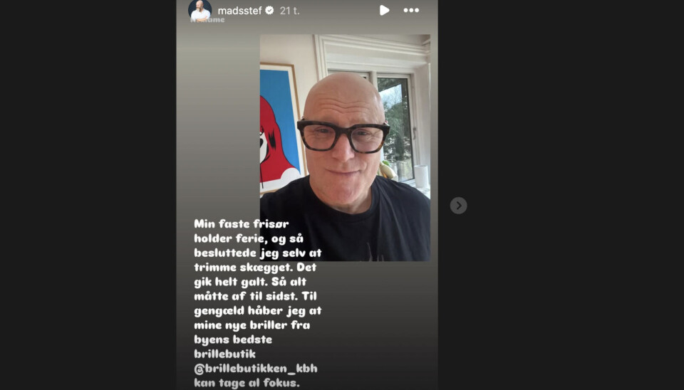 Mads Steffensen afslørede forandringen i en story på Instagram