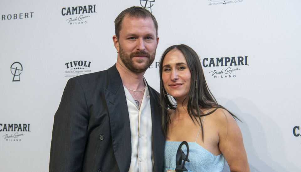 Jasper Spanning og Rosalinde Mynster efter modtagelsen af fin filmpris