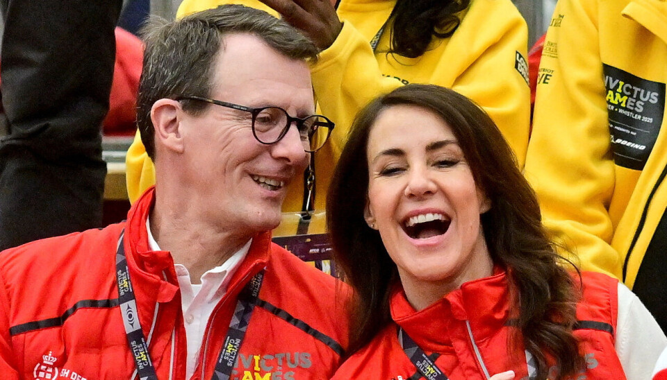 Prins Joachim og prinsesse Marie ses her under en volleyball-kamp mellem Danmark og Polen ved Invictus Games i Canada.