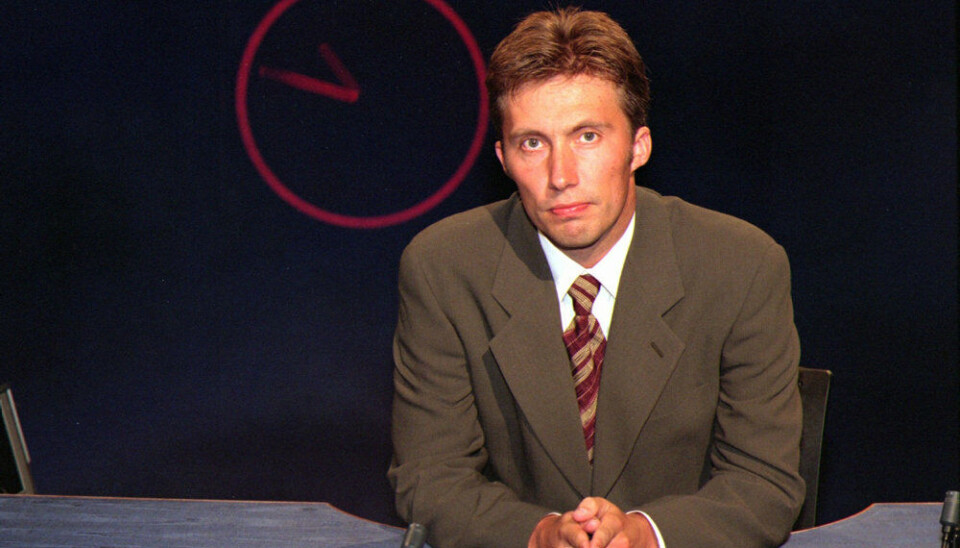 Morten Løkkegaard, da han blev præsenteret som ny vært på TV Avisen i 1996.