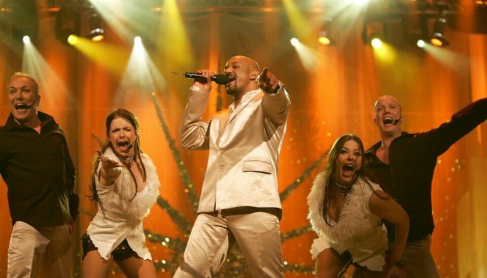 Tom Andkjær deltog i Dansk Melodi Grand Prix 2005 som Chi Hua Hua med nummeret “Uhh La La La”. Foto: Ernst van Norde/Scanpix (Arkivfoto)