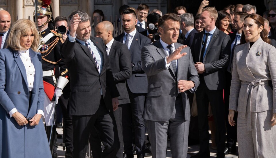 Frederik og Mary ses her sammen med det franske præsidentpar under deres statsbesøg i Frankrig tidligere i år.