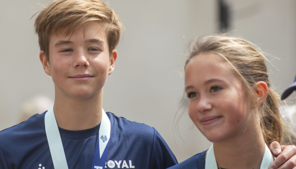 Prins Vincent og Prinsesse Josephine ses her sammen efter de havde gennemført familiemilen i København.
