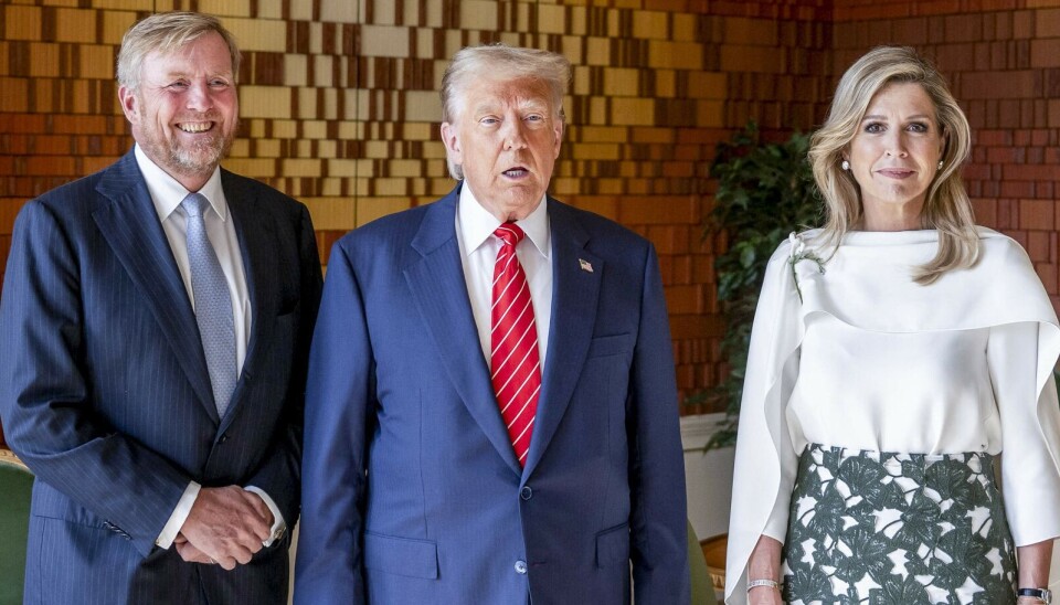Trumpt ses her sammen med det hollandske kongepar i forbindelse med sit besøg på paladset i Haag i sidste uge.