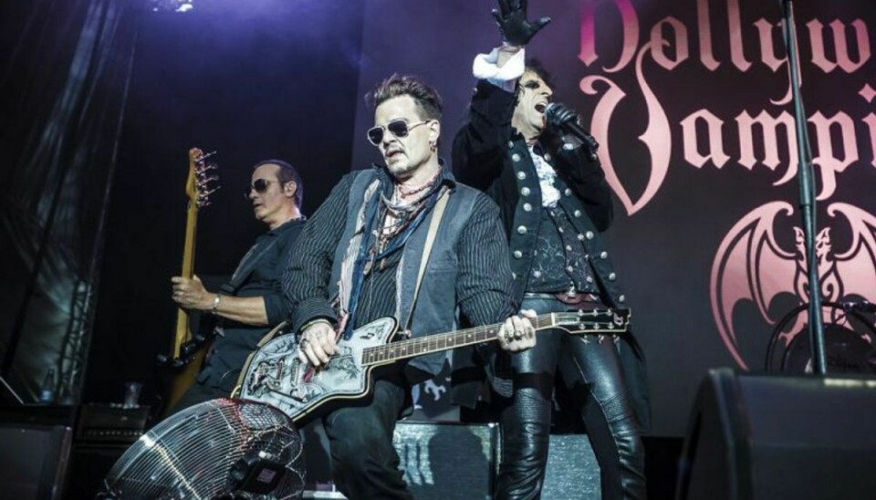 Johnny Depp og Hollywood Vampires gav onsdag aften koncert i Horsens. Foto: Michael Drost-Hansen/Scanpix.