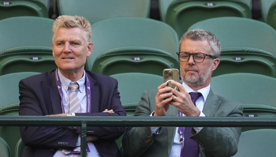 Kong Frederik og vennen Christian von Buchwald til Wimbledon.