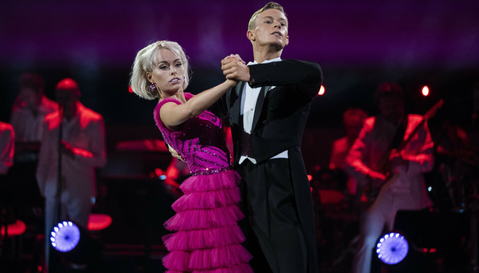 Albert Rosin Harson og Jenna Bagge på gulvet under Finalen i Vild Med Dans i København lørdag den 19. december 2020.
