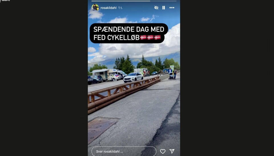 Rosa Kildahl sender hilsen på Instagram story.