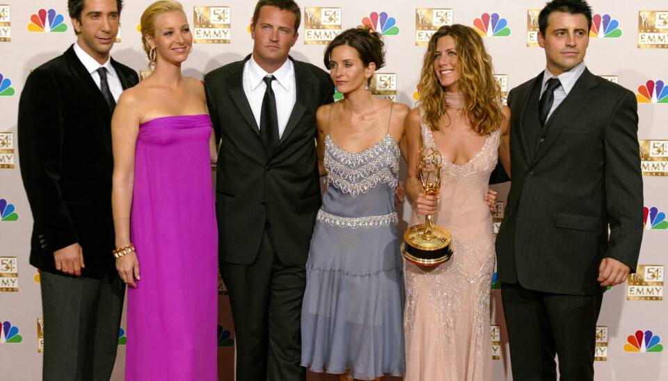 Skuespillerne fra tv-serien 'Venner' - fra venstre David Schwimmer, Lisa Kudrow, Matthew Perry, Courteney Cox, Jennifer Aniston og Matt LeBlanc - er også venner privat. (Arkivfoto).