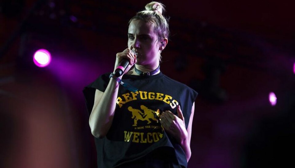 Mø på scenen til årets Roskilde Festival, som hun spillede på lørdag aften. Foto: Sara Gangsted/Scanpix.