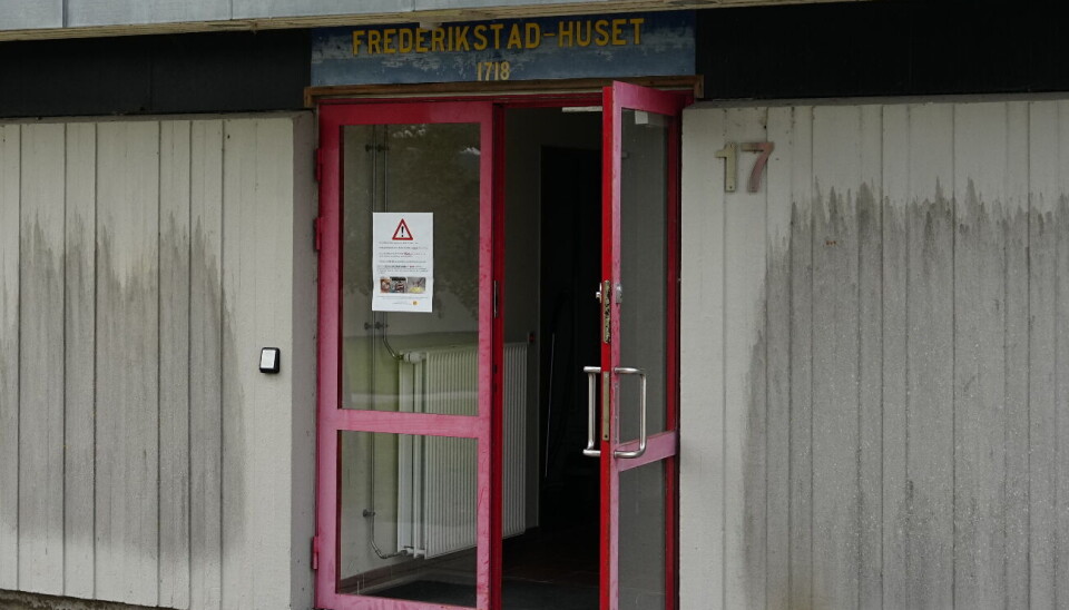 Indgangen til Frederikstad-huset, der er kronprins Christians hjem det næste år.