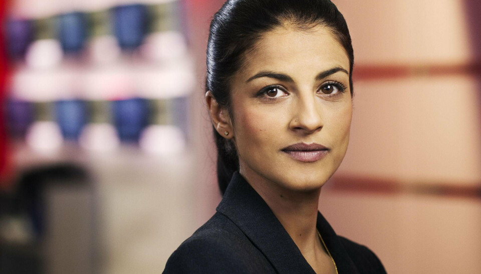 Divya Das er egentligt uddannet geograf. Hun begyndte sin journalistiske karriere som vejrvært på DR i 2003. Siden 2006 har hun været ansat på TV 2. (PR-foto).