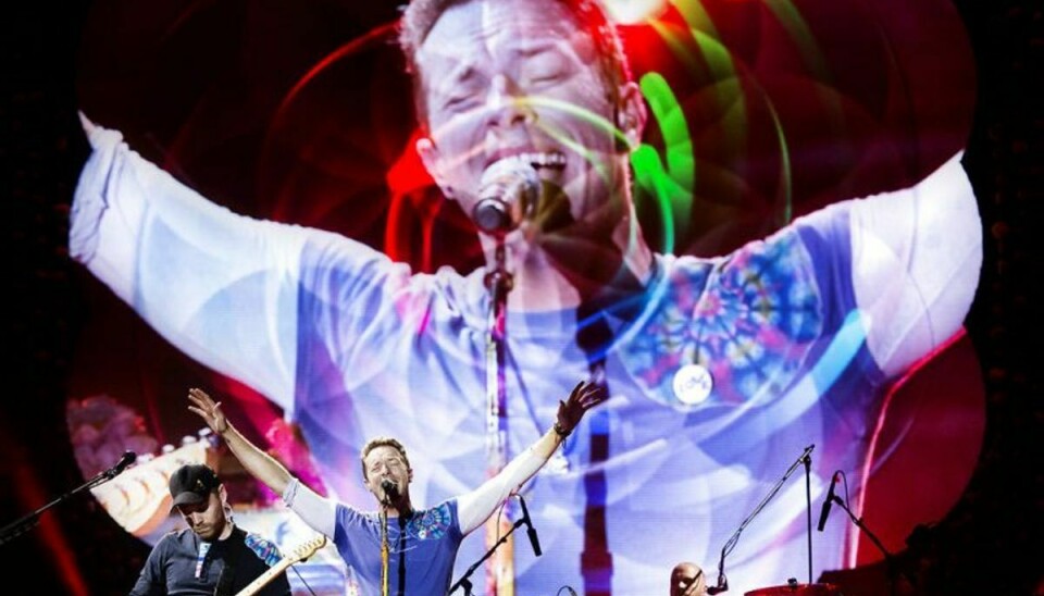 Coldplay gav tirsdag aften den første af to koncerter i København, og bandet tiltrak diverse danske kendisser til showet. Foto: Jens Astrup/Scanpix.
