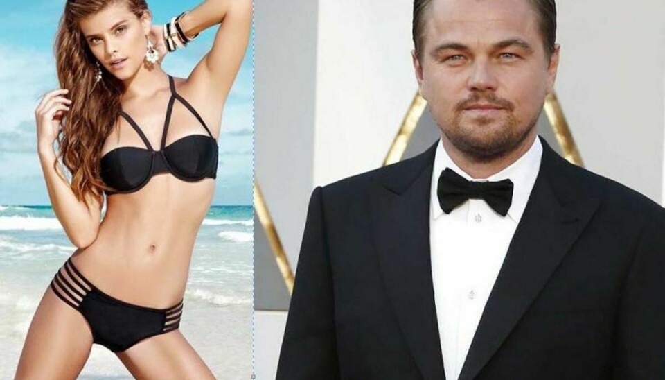 Det lader til, at der er amoriner i luften mellem skuespilleren Leonardo DiCaprio og den danske supermodel Nina Agdal. Foto: Scanpix.