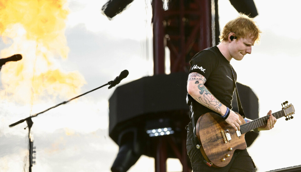 Britiske Ed Sheeran spillede fire koncerter i Øresundsparken i København. Her ses han på scenen onsdag 3. august 2022. Fra torsdag og fire dage frem spiller han igen fire udsolgte koncerter.