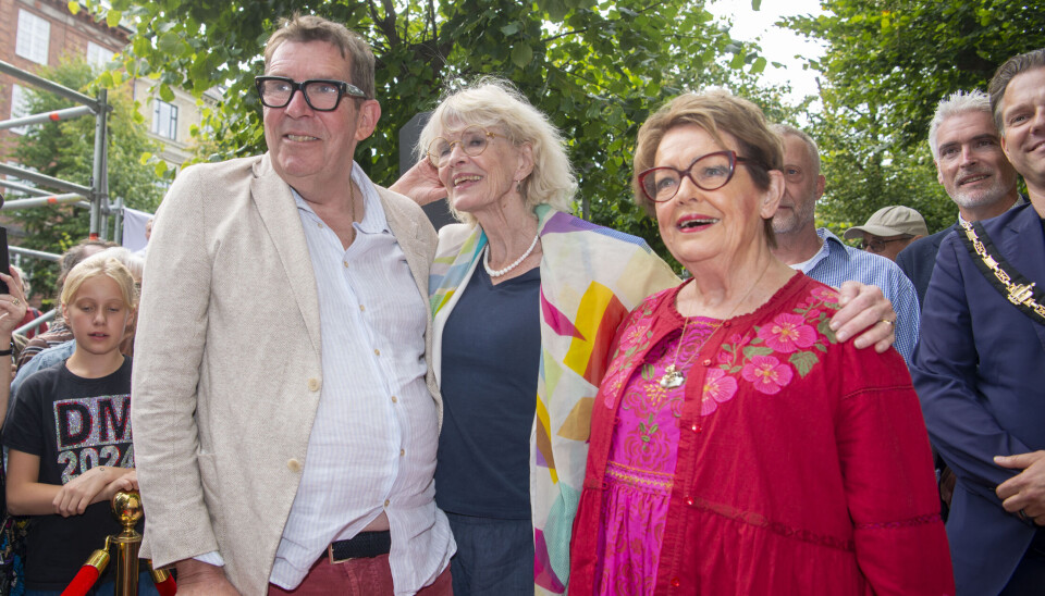 Ghita Nørby holdt tale til vennen Søren Østergaard og hans hustru.