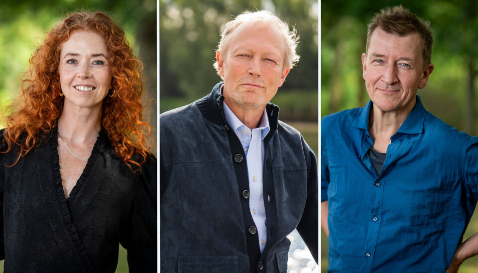 Johanne Louise Schmidt, Lars Mikkelsen og Jens Albinus udgør hovedcastet i dramaserien 'Rivalerne'.