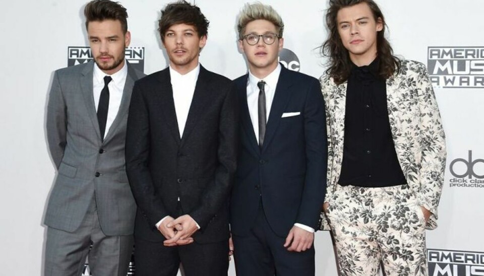 Ung popmusiker fortørnet over billede Fra venstre ses Liam Payne, Louis Tomlinson, Niall Horan, og Harry Styles. Foto: VALERIE MACON/Scanpix (Arkivfoto)