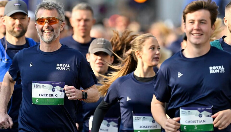 Billedet er er fra 10-kilometer distancen i København i år, hvor både kong Frederik, kronprins Christian og prinsesse Josephine stillede op.