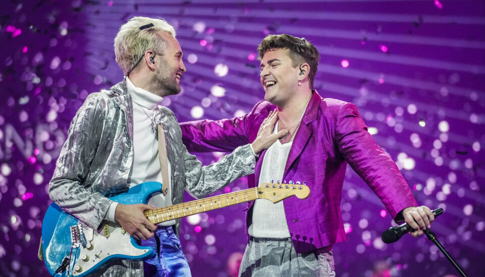 Jesper Groth udgør sammen med musikeren Laurits Emanuel halvdelen af duoen Fyr & Flamme, som i 2021 vandt det danske melodigrandprix med sangen 'Øve os på hinanden'. (Arkivfoto).
