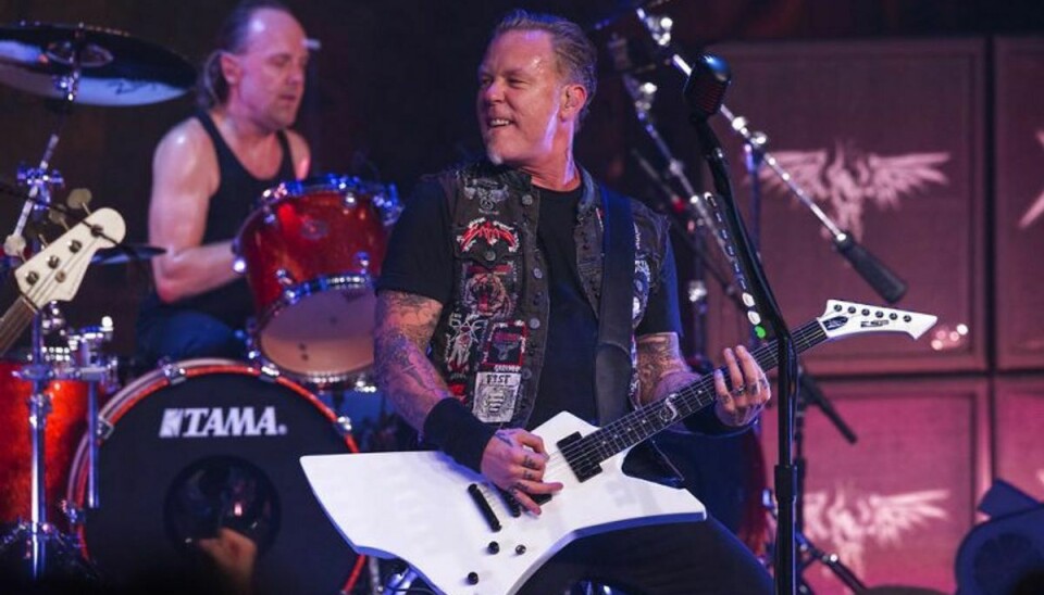 Metallica, hvor danske Lars Ulrich svinger trommestikkerne, udsender om et par måneder sit første album i otte år med nye sange. Foto: ADREES LATIF/Scanpix (Arkivfoto)