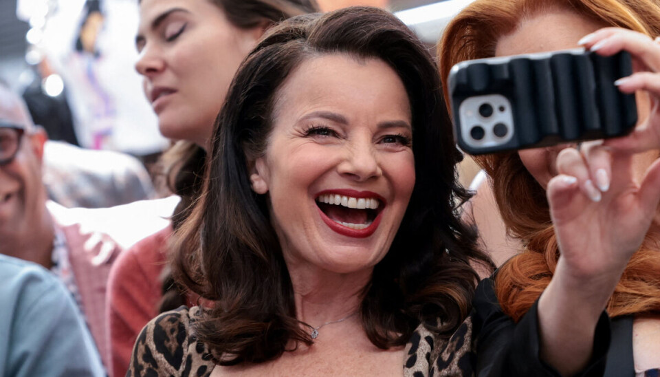 Fran Drescher ses her ved tirsdagens ceremoni i Hollywood, der i øvrigt faldt sammen med hendes 68-års fødselsdag.