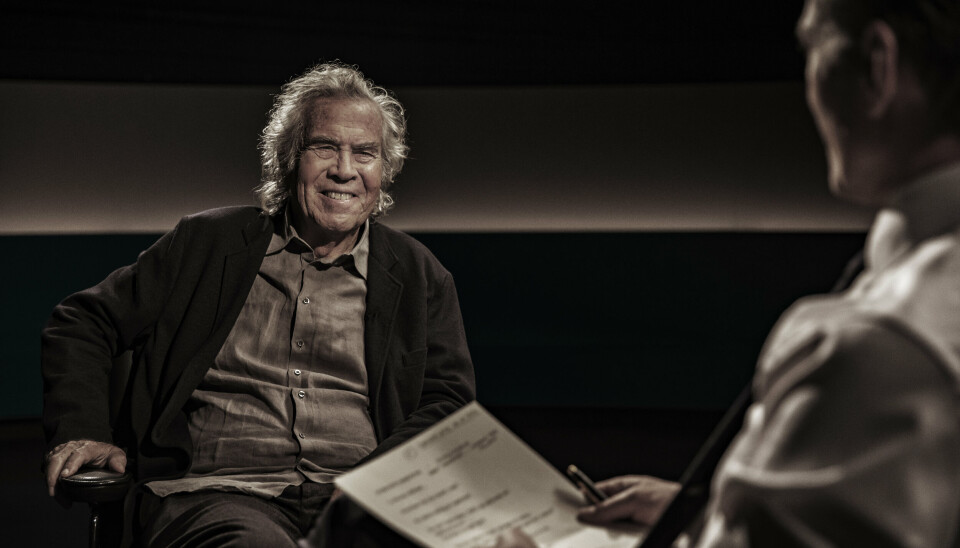 Jørgen Leth og Mikael Bertelsen under optagelserne til 'Det sidste ord'