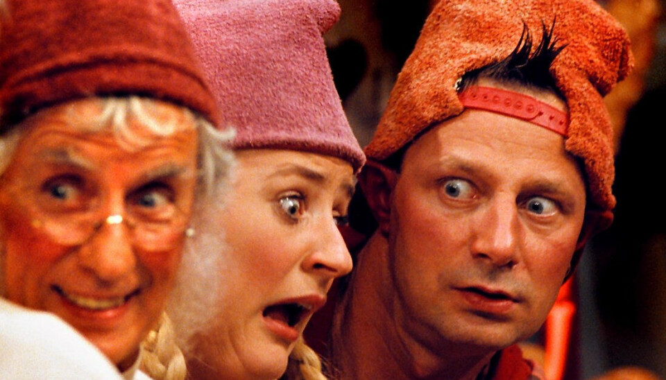 Paul Hüttel, Christiane Bjørg Nielsen og Jan Linnebjerg som Gyldengrød, Kandis og Pyrus. (Arkivfoto).