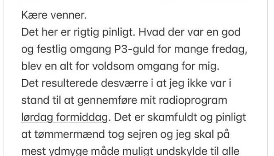 DR-Vært i kæmpe brandert