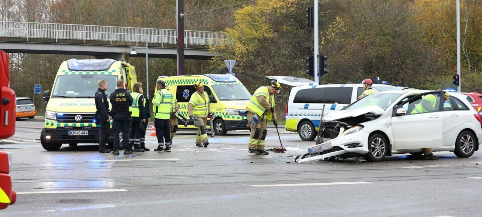 Ulykke: Tre med ambulance