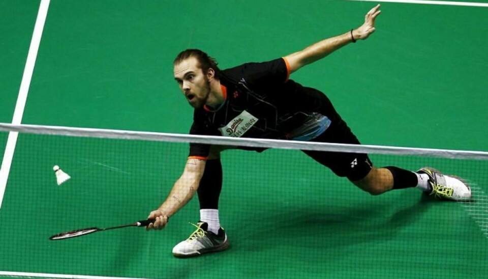 Jan Ø. Jørgensen viste sublimt badmintonspil og vandt over Chen Long i søndagens finale i Kina. Foto: OLIVIA HARRIS/Scanpix (Arkivfoto)