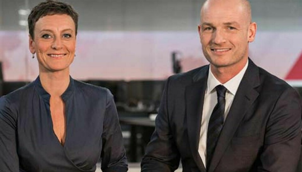 Det populære makkerpar på TV2 News, Janni Pedersen og Lasse Sjørslev, flytter snart sammen til et andet sendetidspunkt. Foto: Per Arnesen / TV 2