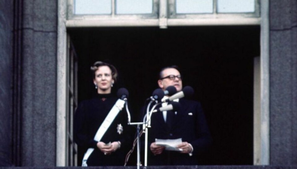 For 45 år siden blev dronning Margrethes liv ændret for altid Den 15. februar 1972 bliver kronprinsesse Margrethe udråbt til dronning – men reelt var hun blevet regent dagen før, da hendes far, Frederik den 9, døde. Arkivfoto: Scanpix.